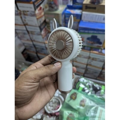 Picture of Cute Rabbit Ear Portable Mini Fan USB Rechargeable Handheld Personal Cooling Fan for Students Office Travel Outdoor Use Lightweight Compact Desk Fan with Multiple Speed Settings for Summer Heat Relief.-Multicolor