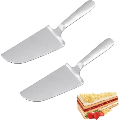 Picture of Stainless Steel Cake Server,  Serrated Edge, for Cakes, Steaks, Breads, Pizzas, 1 pcs silver color-Silver