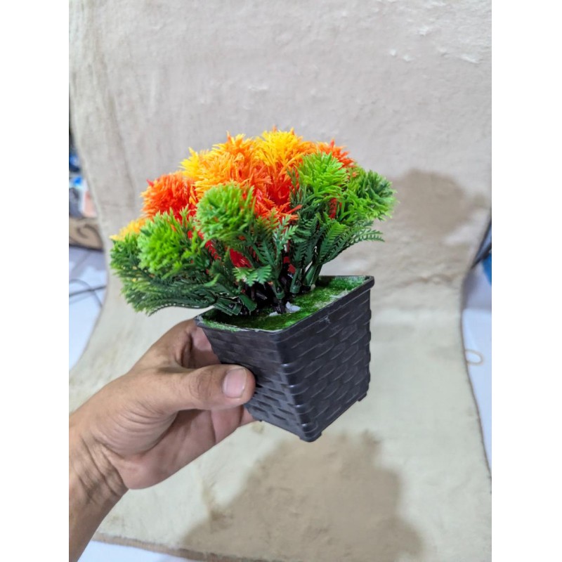 Picture of Handybee Modern Faux Plant Pot Artificial Bonsai Potted Flower for Home Office Living Room Table Indoor Decoration.-Multicolor