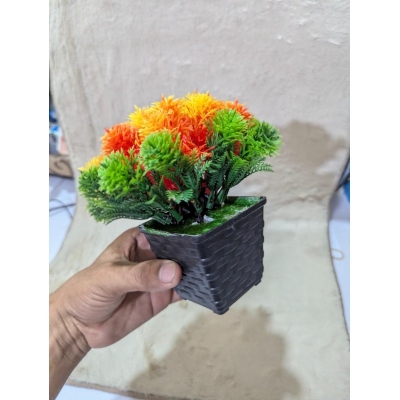 Picture of Handybee Modern Faux Plant Pot Artificial Bonsai Potted Flower for Home Office Living Room Table Indoor Decoration.-Multicolor