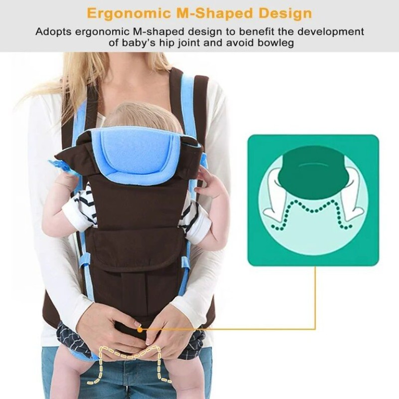 Picture of Baby Carrier with 4 Carry Positions, Cushioned Leg Support, Adjustable for 4 to 24 Months, Suitable for Newborns to Toddlers – Max Weight 15kgs, Ergonomic Design for Comfort and Safety-Multicolor