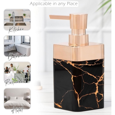 Picture of Soap Dispenser for Bathroom and Kitchen, Hand Soap Dispenser for Lotion, Shower Gel, Shampoo, Sanitizer Dispenser Refillable Liquid Dispenser with Rustproof Pump, Black-Black