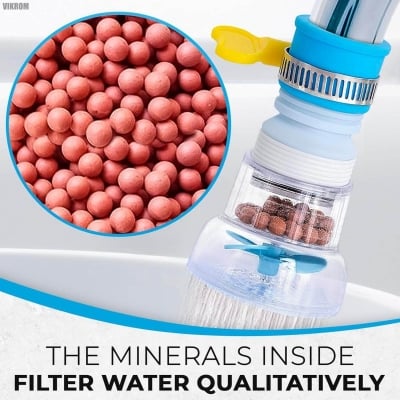 Picture of Water Filter Faucet Bathroom Sink - 3Pcs Water Filter for Sink Bathroom Faucet Extender Kitchen Sink Water Filter - 360° Adjustable Shower Head Filter Shower Faucet Handle for Kitchen Accessories-Multicolor