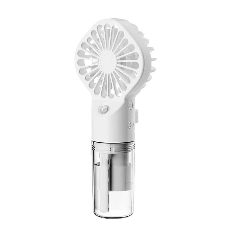 Picture of Portable Handheld Misting Fan with USB Rechargeable Battery and 4-Speed Adjustable Cooling Airflow for Outdoor Travel and Personal Desktop Use in Summer.-Multicolor