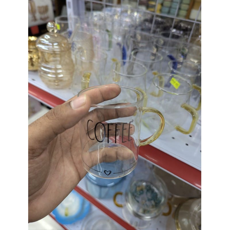 Picture of Premium 6 Pcs Glass Mug Set with Handle for Hot Coffee Tea Milk 220ml Borosilicate High Temperature Resistant Clear Glassware Perfect for Home Office Daily Use and Gift Occasions Worldwide.-Multicolor