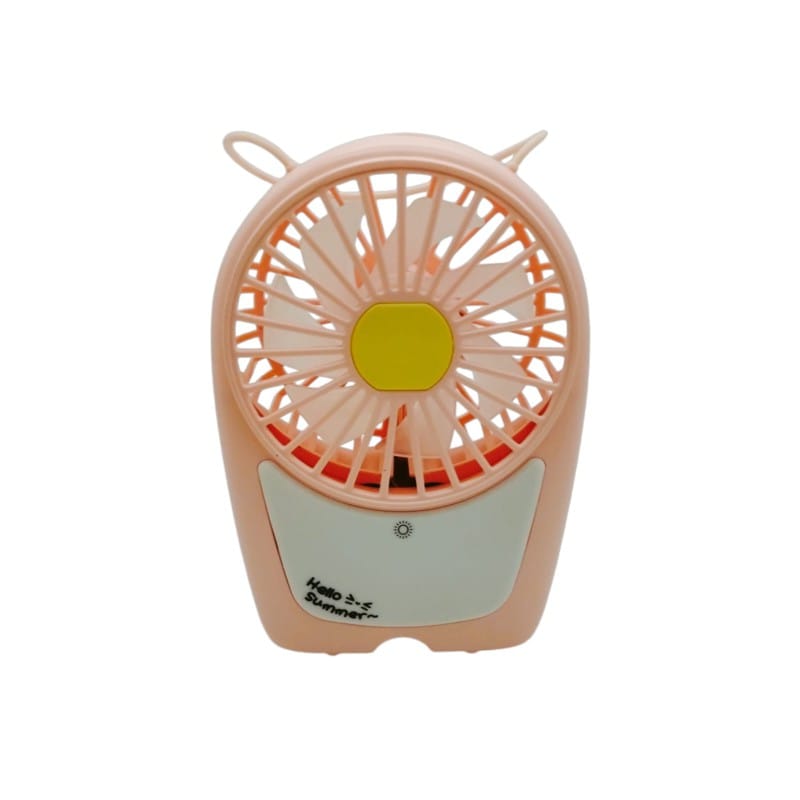 Picture of Hello Summer Portable Rechargeable Mini Fan with LED Light for Personal Cooling, Handheld USB Desktop Fan for Travel, Office, and Outdoor Use, High-Speed Silent Motor with Long-Lasting Battery Performance.-Multicolor