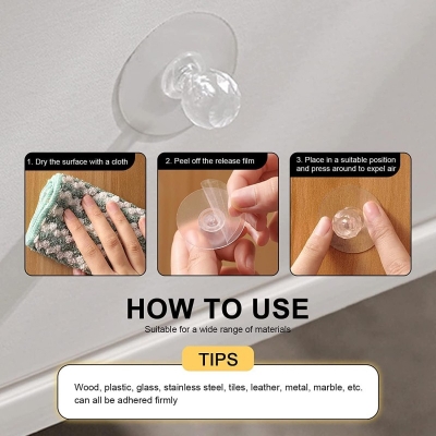 Picture of 4pcs Cabinet Drawer Pull Knobs ,Self Adhesive Diamond Crystal Pulls Handles Knobs for Kitchen Cabinets Home,No Drilling, Window,Wardrobe,Commode Cupboard-White