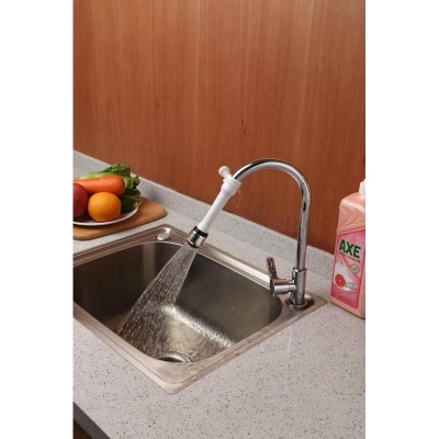 Picture of Long Faucet Water Spray Nozzle – Chlorine & Heavy Metal Filter – 1 Pc – Ideal for Bathroom Sink – Clean Water for Home & Kitchen Use-White