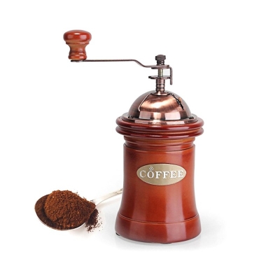 Picture of 1pcs Coffee Grinder Manual, Wooden Coffee Mill with Ceramic Burr, Large Capacity, Cast Iron Hand Crank, Portable Adjustable Grinder-Multicolor