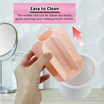 Picture of 360-Degree Rotating Makeup Brush Holder with Dustproof Lid-Multicolor