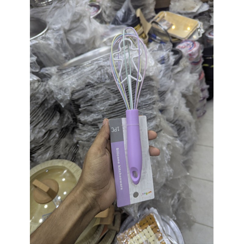 Picture of Wefun Multi-Color Silicone Kitchen Whisk | Manual Egg Beater & Mixer-Multicolor