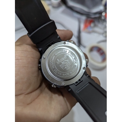 Picture of Waterproof Silicon Digital Sport Watch for Men offers premium durability and style with a high-quality quartz movement, digital display, resin case, and black rubber strap perfect for active outdoor fitness lifestyles.-Black