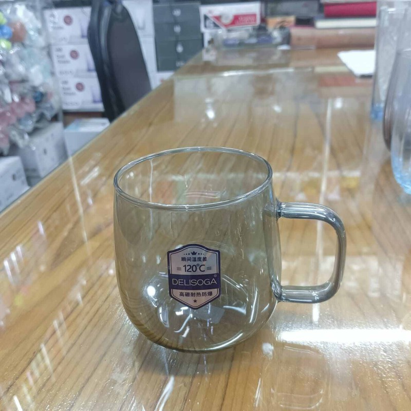 Picture of Pack of 6 Black Borosilicate Glass Mugs - 520ml, Microwave Safe, Scratch Resistant, Lightweight, No Lid, Round Shape, Perfect for Tea, Coffee, Milk, and Hot or Cold Beverages, GPB27HS.-Black