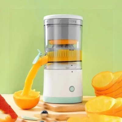 Picture of Portable Electric Citrus Juicer for Fresh Orange Juice with USB Rechargeable Battery, One-Button Automatic Hands-Free Operation, High Yield Fruit Squeezer Machine, Easy to Clean Wireless Juicer for Home and Travel Use.-Multicolor