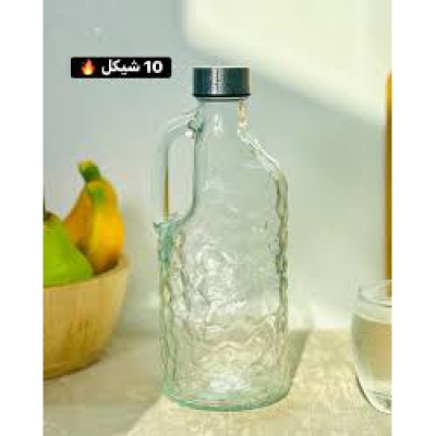 Picture of 1000ml Textured Hammered Borosilicate Glass Bottle with Handle – Leak-Proof, Freezer-Safe, Food-Grade Stainless Steel Cap for Water, Juice & Daily Hydration.-Multicolor