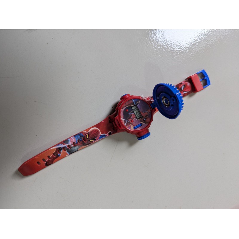 Picture of Marvel Spiderman Kids Digital Watch for Boys and Girls with Flip Cover and Flash Light Effect Feature Stylish Red Silicone Strap Childrens Cartoon Character Toy Wristwatch Perfect for Birthday Gifts.-Red