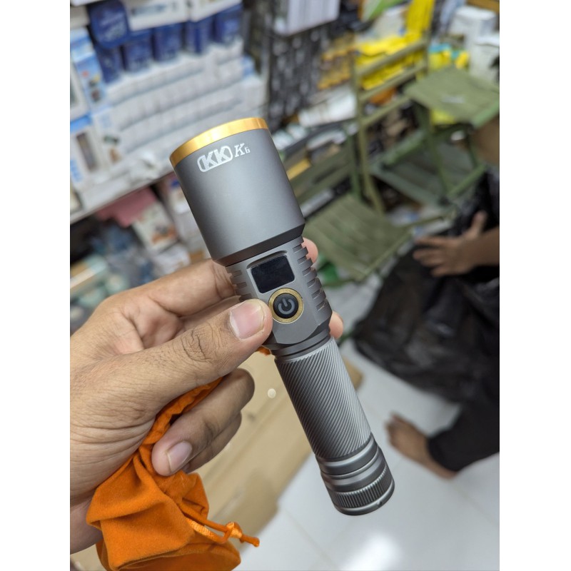 Picture of KK K7 Professional Tactical Flashlight with High Power Laser LED 2km Long Beam Range Zoomable Focus Rechargeable 6000mAh Battery for Hunting Camping Outdoor Exploration and Heavy Duty Professional Search Operations Use.-Multicolor