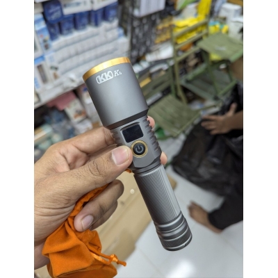 Picture of KK K7 Professional Tactical Flashlight with High Power Laser LED 2km Long Beam Range Zoomable Focus Rechargeable 6000mAh Battery for Hunting Camping Outdoor Exploration and Heavy Duty Professional Search Operations Use.-Multicolor