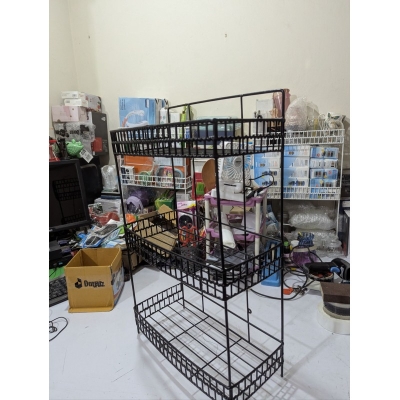 Picture of 3 Tier Black Metal Spice Rack Organizer Countertop Spice Shelf Standing Holder for Kitchen Pantry Cabinet-Black