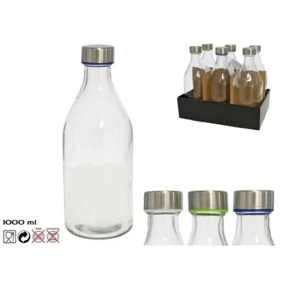 Picture of Buxton 1000ML Clear Plain Glass Bottle for Water & Milk – Reusable, Durable, Elegant Design for Daily Hydration, Home & Office Use.-Multicolor