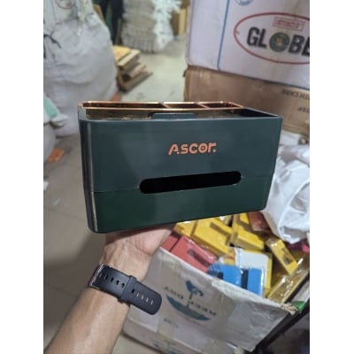 Picture of Ascor Multi-Functional Tissue Box Organizer with Remote Control and Phone Stand Holder-Multicolor