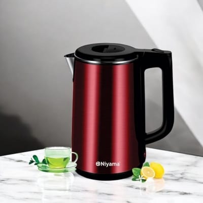 Picture of "1.8L Xtra Large Premium Electric Kettle, 1500W, Double Wall 100% Stainless Steel, BPA-Free, Cool Touch Design, Cordless, Overheating Protection, Auto Shut-Off, Multiple Colors, 220V 50Hz"-Multicolor