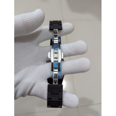 Picture of Buy Men's Matte Black Watch with Arabic Numerals featuring a sleek octagonal case, durable carbon fiber body, and minimalist analog display for a professional yet modern look in any casual setting.-Black