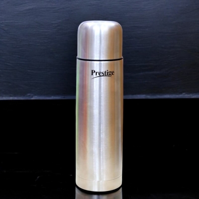 Picture of 1 pcs Prestige Thermopro Flask - 1000ml Stainless Steel Insulated Bottle, Sleek Silver Design, Keeps Drinks Hot or Cold for Hours-Silver