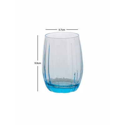 Picture of 380ML Blue Soda Lime Glass Cup Set - Dishwasher Safe, Lightweight, Classic Style, Round Shape, Set of 6, Perfect for Home and Kitchen, Durable and Ideal for Everyday Use.-Blue