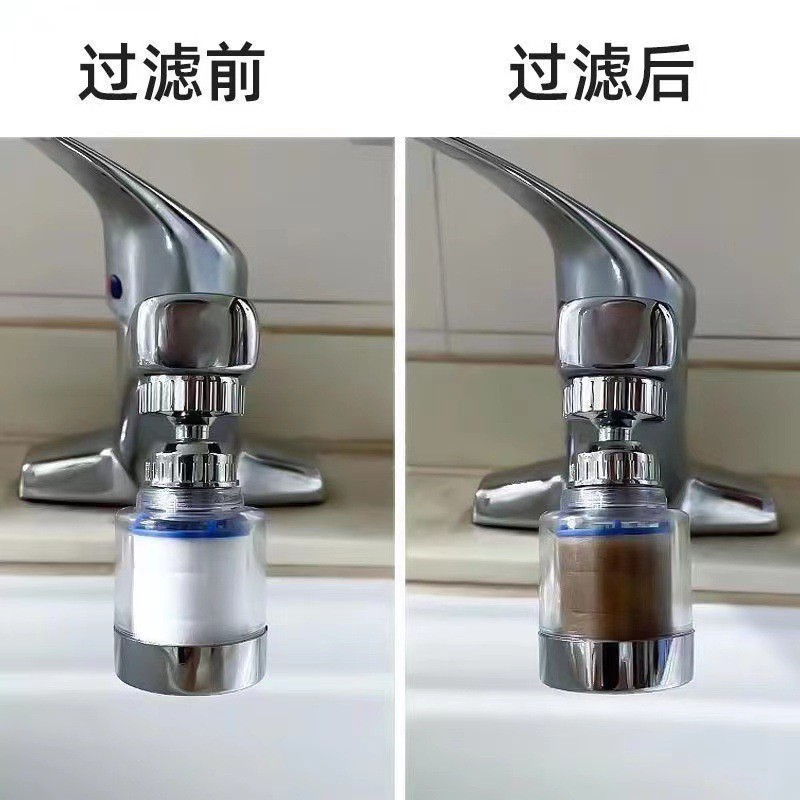Picture of Hard Water Faucet Purifier – Chlorine & Fluoride Removal Bubbler Filter – Kitchen Bathroom Tap Mount – Household Use – 1 Pc-White