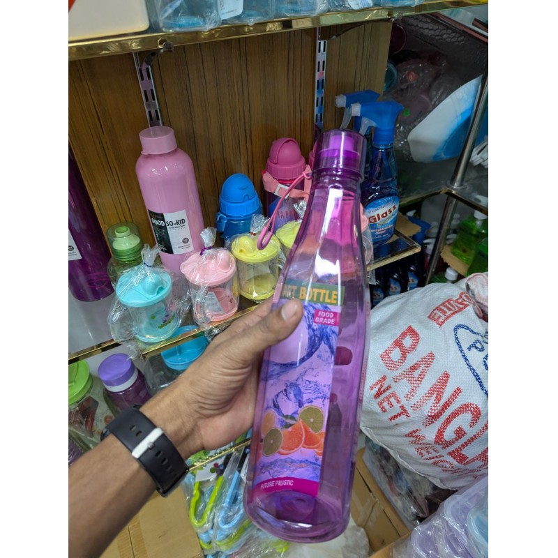 Picture of Smart Breez BPA-Free Plastic Water Bottle 1L 1.5L – High Strength Clear Reusable Odorless Leakproof Fridge, Office, Gym, School, Sports Hydration Essential, Food Grade Safe, Multipurpose Durable Design-Multicolor