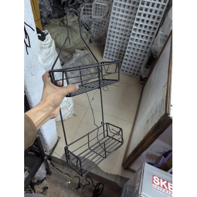 Picture of Bathroom Classic Hanging Over The Shower Head Caddy | 2-Tier Metal Wire Organizer with Integrated Soap Tray and Hooks | Rust-Resistant Powder Coated Finish for Shampoo, Conditioner, Body Wash, and Accessories-Black