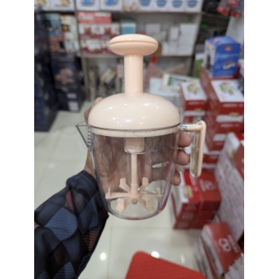Picture of Multipurpose Manual Egg Beater and Hand Push Whisk Mixer with Measurement Cup, Semi-Automatic Cream Whipper, Milk Frother, and Portable Batter Blender for Efficient Kitchen Cooking, Baking, and Effortless Meal Preparation Gadget.-Multicolor