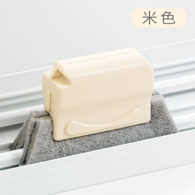 Picture of Multipurpose Window Track Cleaning Brush Handheld Groove Gap Cleaner Tool for Sliding Door Rails Shutter Blinds Air Conditioner Vents High Efficiency Scrubbing Pad Sponge Removable Washable Reusable Durable Home Kitchen Deep Cleaning-Multicolor