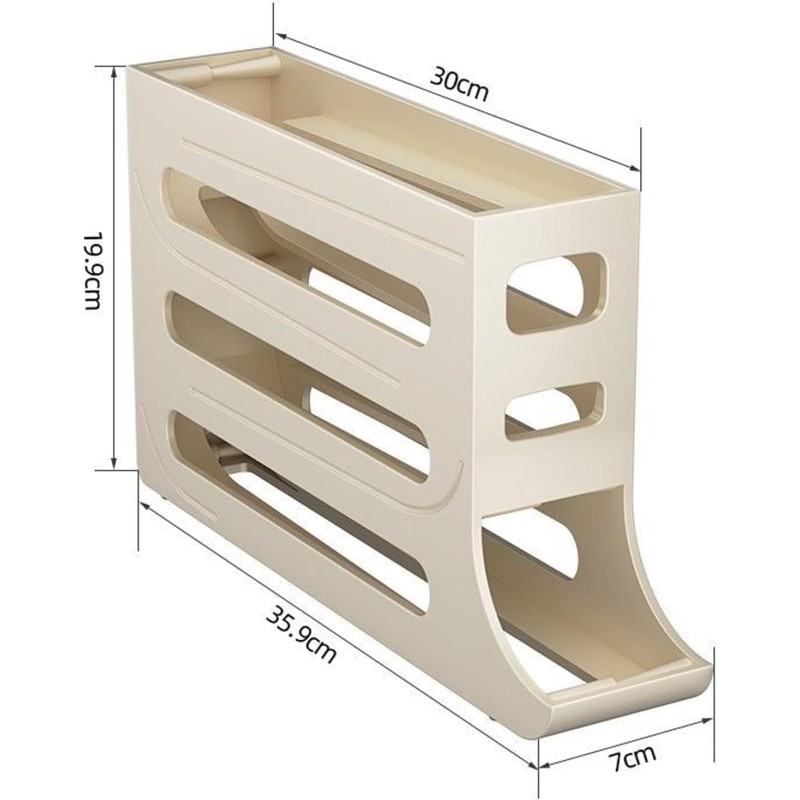 Picture of Four-Layer Egg Storage Rack, Gravity Fed Egg Holder, Refrigerator Egg Storage Box, 4 Tier Rolling Egg Holder Dispenser, Auto Rolling Egg Holder for Fridge, Space Saving Egg Tray-Multicolor