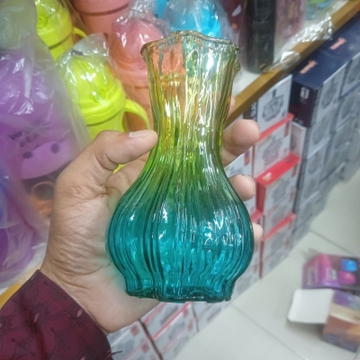 Picture of Flower Vase Simple Ins Style Small Diamond Shape Vase Glass Vase Living Room Table Aquatic Flower Arrangement Decoration Home Decor-Multicolor