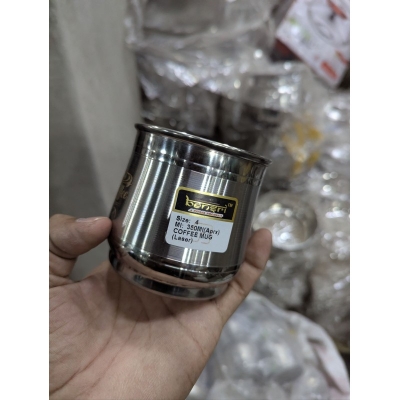 Picture of Premium Single Wall Stainless Steel Coffee Mug 350ml Capacity Large Tea Cup Single Piece Mirror Finish High Quality Durable Rust Proof Silver Finish Ideal for Home Office Kitchen Use Stylish-Silver