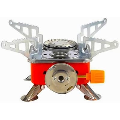 Picture of Portable Gas Stove Square-Shaped Gas Butane Burner Camping Stove Folding Furnace Stove travelling Stainless Steel Cooking Stove with Storage bag, no refill including-Multicolor