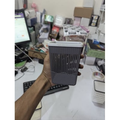 Picture of Mini Plastic Slatted Waste Basket/Desk Organizer square shape-Multicolor
