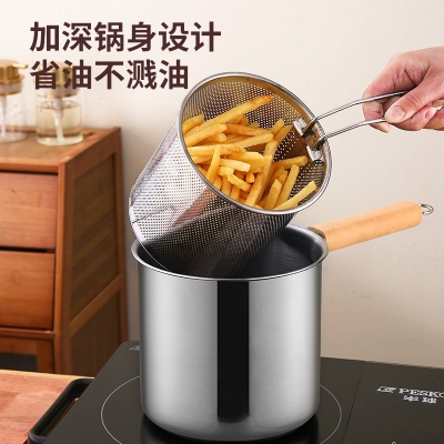 Picture of 2 in 1 deep frying pot for Kitchenware - Deep Fryer, Portable Stock Pot | Multipurpose Cooking Pot, Multifunctional Frying Pan with Strainer Basket, Deep Fryer Set, Drip Drainer-Multicolor