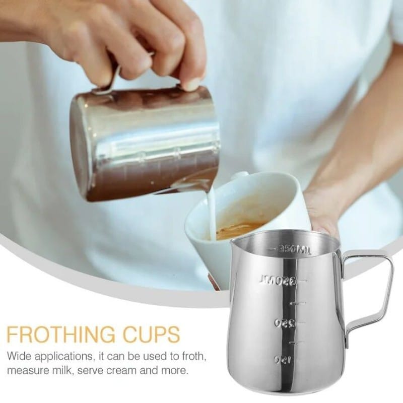 Picture of 350ml Stainless Steel Milk Jug Frothing Frother Coffee Latte Pitcher Measure Cup-Silver