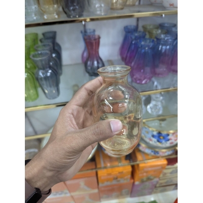 Picture of Elegant EGLO Kenyasi Glass Vase in Rose Pink with Iridescent Luster finish, perfect for home decor centerpieces, modern living room accents, artificial flower arrangements, and sophisticated luxury gifting for housewarming parties.-Multicolor