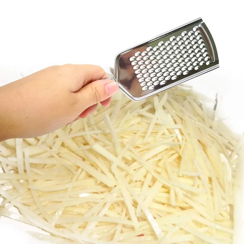 Picture of Cheese Graters for Kitchen Stainless Steel Handheld, Metal Lemon Zester Grater With Handle For Cheese, Chocolate, Spices, Kitchen Gadgets And Tools, Soft Grip Stainless Steel Handle-Silver