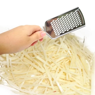 Picture of Cheese Graters for Kitchen Stainless Steel Handheld, Metal Lemon Zester Grater With Handle For Cheese, Chocolate, Spices, Kitchen Gadgets And Tools, Soft Grip Stainless Steel Handle-Silver