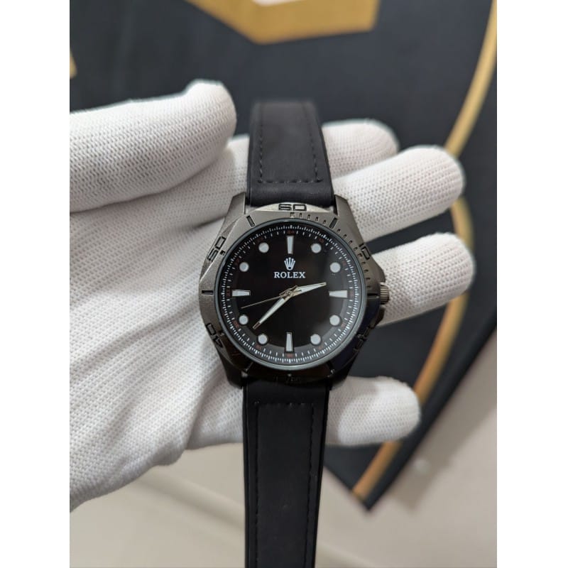 Picture of Luxury Yacht-Master Style Premium Matte Black Finish Custom Watch with Quartz Movement, Durable Silicone Oysterflex Rubber Strap, High-Quality Magnetic Lock Buckle, Water Resistant Design for Men’s Fashion and Daily Style Wear.-Black