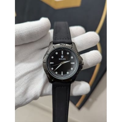 Picture of Luxury Yacht-Master Style Premium Matte Black Finish Custom Watch with Quartz Movement, Durable Silicone Oysterflex Rubber Strap, High-Quality Magnetic Lock Buckle, Water Resistant Design for Men’s Fashion and Daily Style Wear.-Black