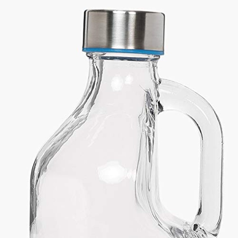 Picture of Refreshing 1000ml Plain Glass Drink Bottle, Handle Built-In, Food-Safe 304 SS Cap – Maintain Freshness, Portable, and Perfect for Any Setting.-Multicolor