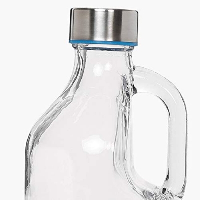 Picture of Refreshing 1000ml Plain Glass Drink Bottle, Handle Built-In, Food-Safe 304 SS Cap – Maintain Freshness, Portable, and Perfect for Any Setting.-Multicolor