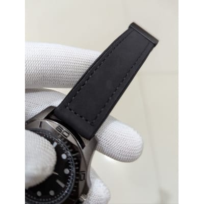 Picture of Luxury Yacht-Master Style Premium Matte Black Finish Custom Watch with Quartz Movement, Durable Silicone Oysterflex Rubber Strap, High-Quality Magnetic Lock Buckle, Water Resistant Design for Men’s Fashion and Daily Style Wear.-Black