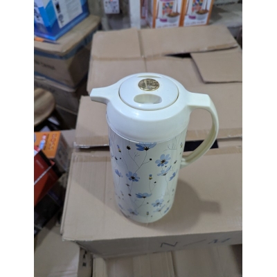 Picture of Elegant 1.8L Stainless Steel Vacuum Flask Featuring Beautiful Floral Pattern and Glass Refill Inner Insulation Available in Silver and Black Colors Perfect for Keeping Coffee and Tea Hot for Many Hours.-Multicolor